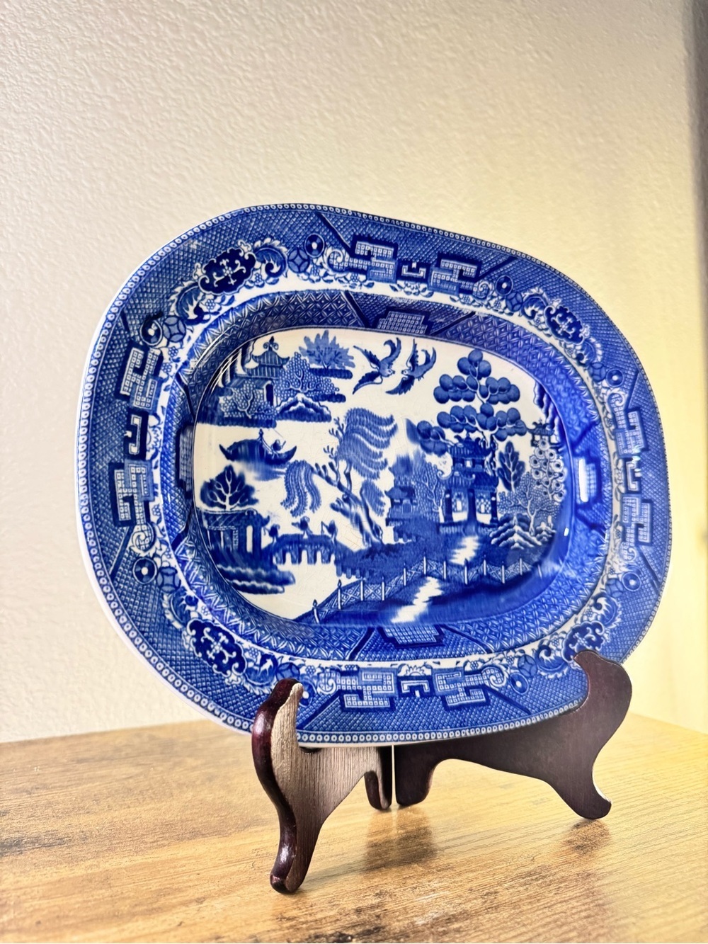 Wood & Sons “Yuan” Blue Willow Transferware Oval Serving Platter 12” - Picture 3 of 10